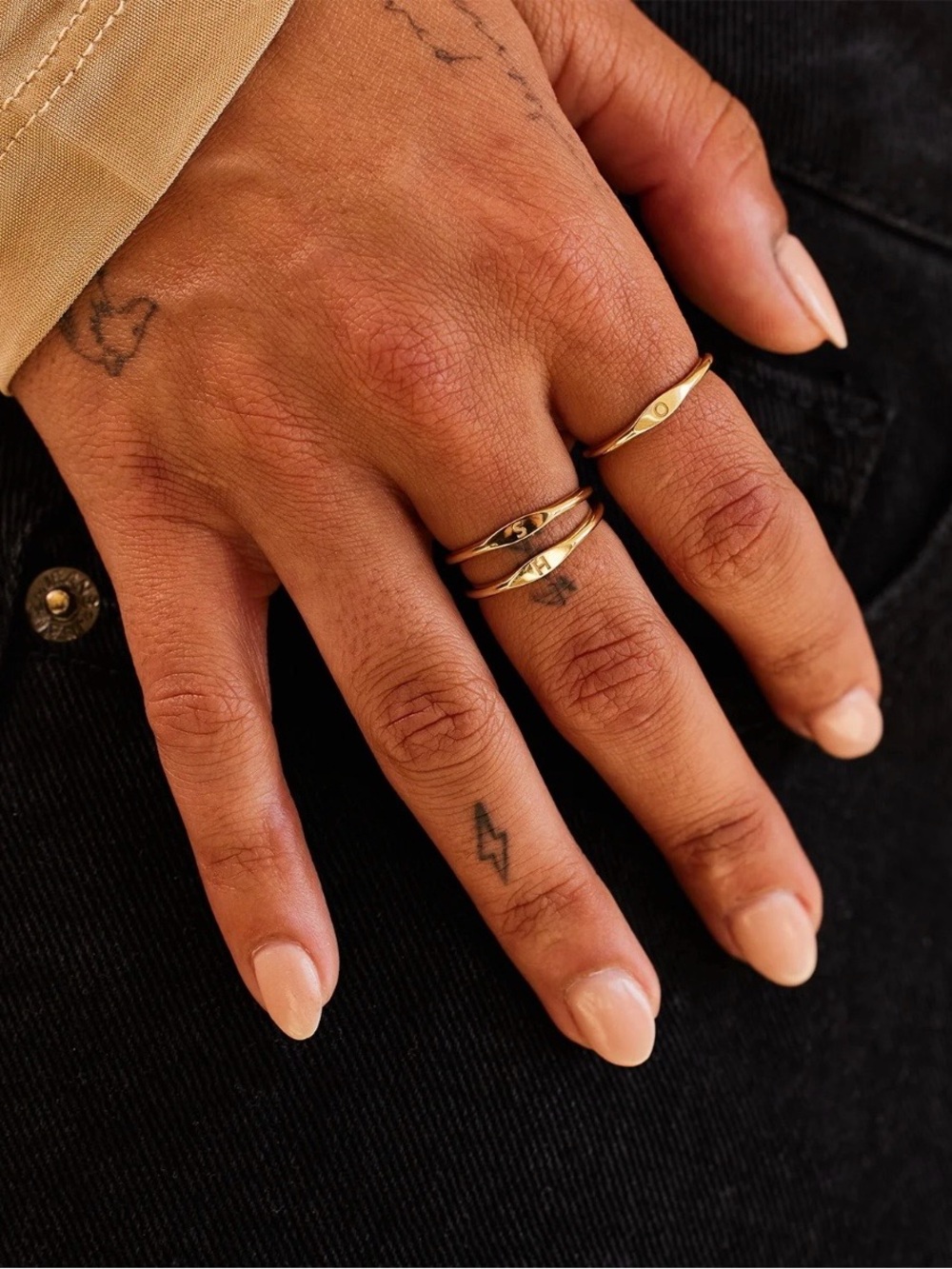Baby Gold 14K Yellow Gold Initial Wire Stacking Band